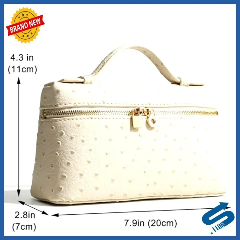 Small Leather Crossbody Bag with Top Handle, Detachable Strap, Quiet Luxury